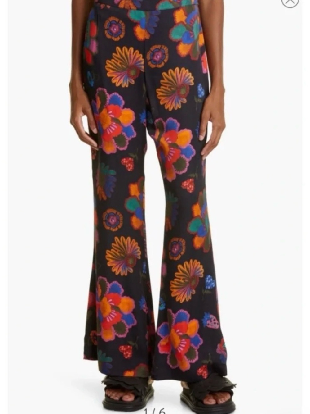 FARM RIO Lilys Garden Flare Pants Size Medium